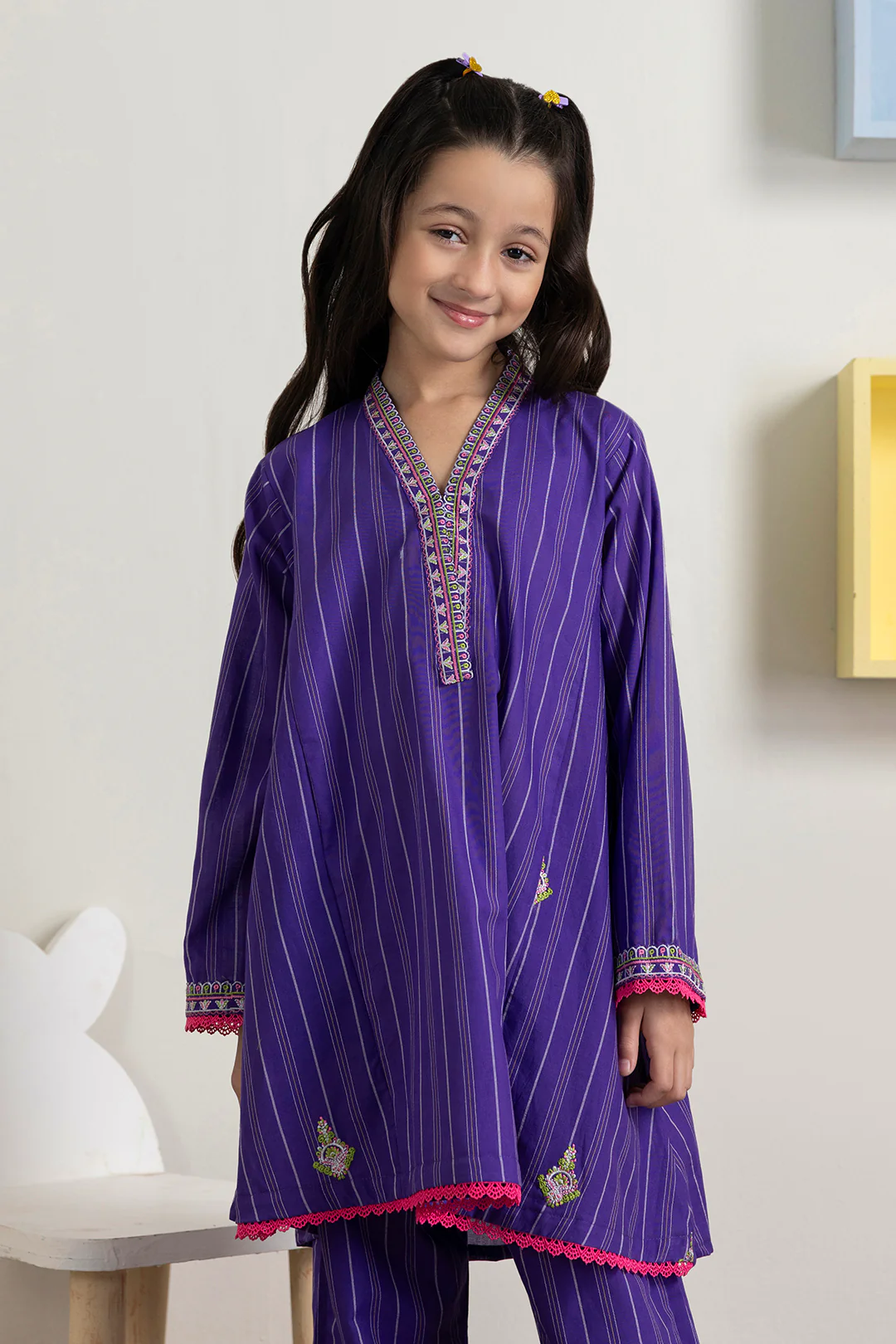 Embroidered Kurta Trouser - 2407 - Image 4