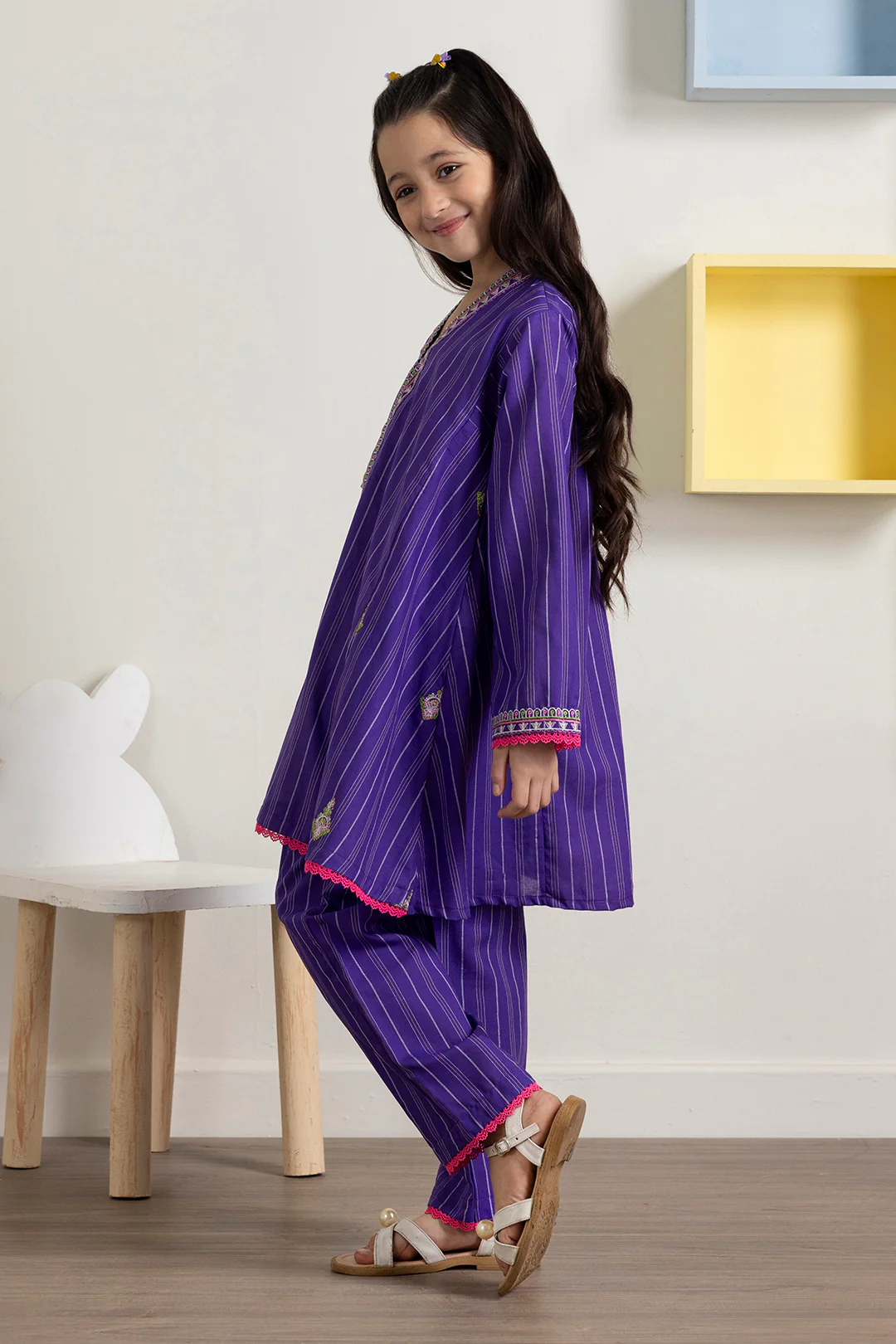 Embroidered Kurta Trouser - 2407 - Image 6