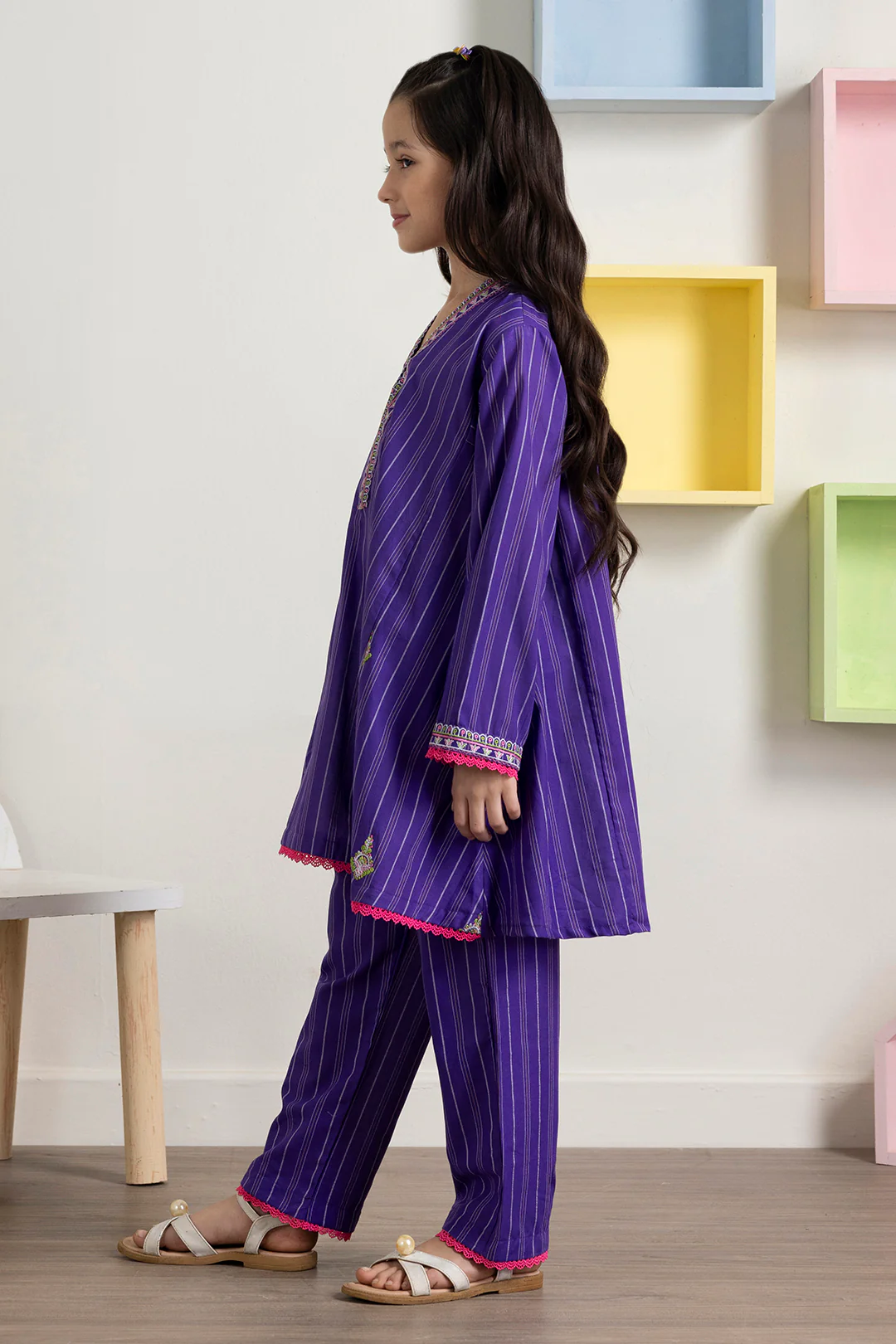 Embroidered Kurta Trouser - 2407 - Image 8