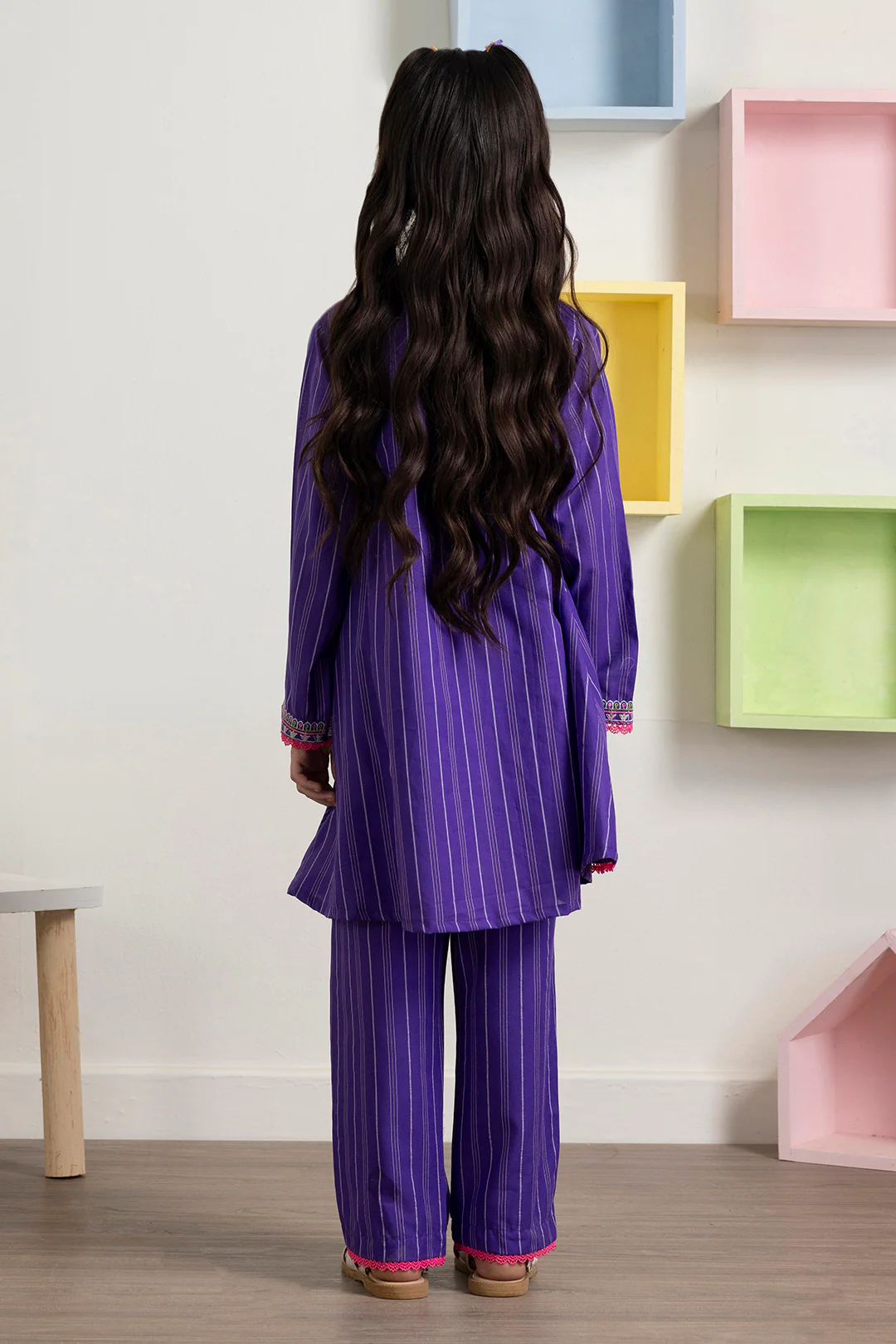 Embroidered Kurta Trouser - 2407 - Image 9