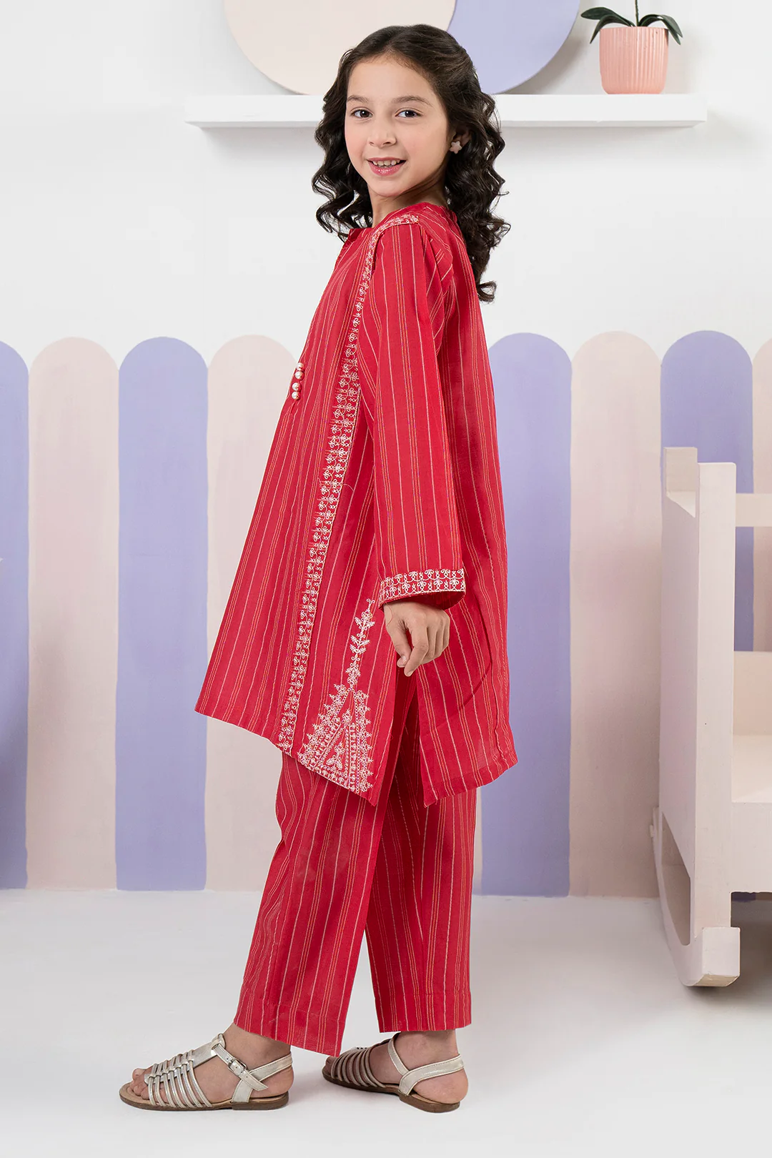 Embroidered Kurta Trouser - 2127 - Image 4