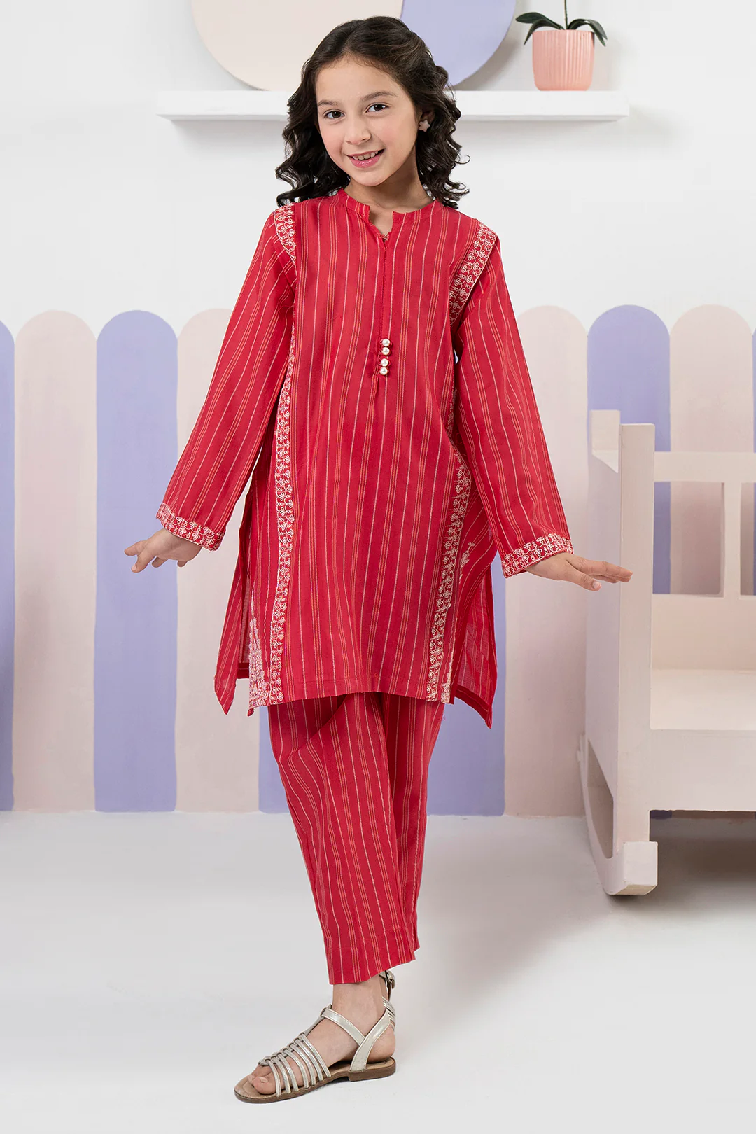 Embroidered Kurta Trouser - 2127 - Image 5