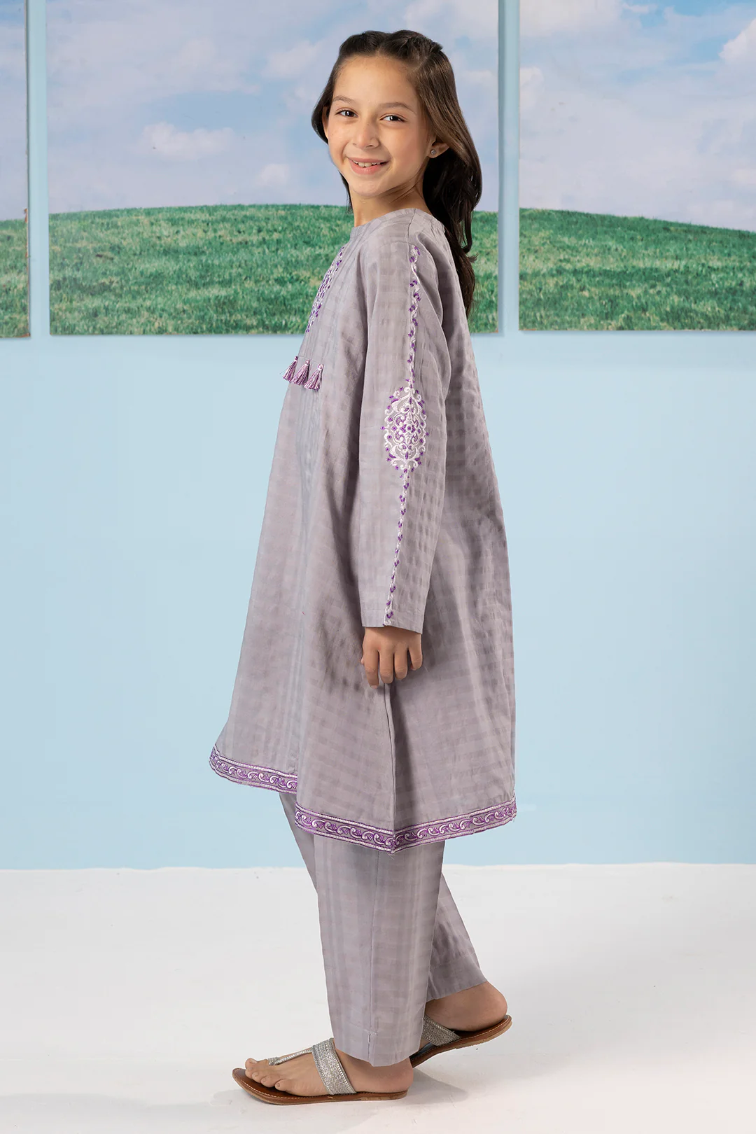 Embroidered Kurta Trouser - 2233 - Image 10