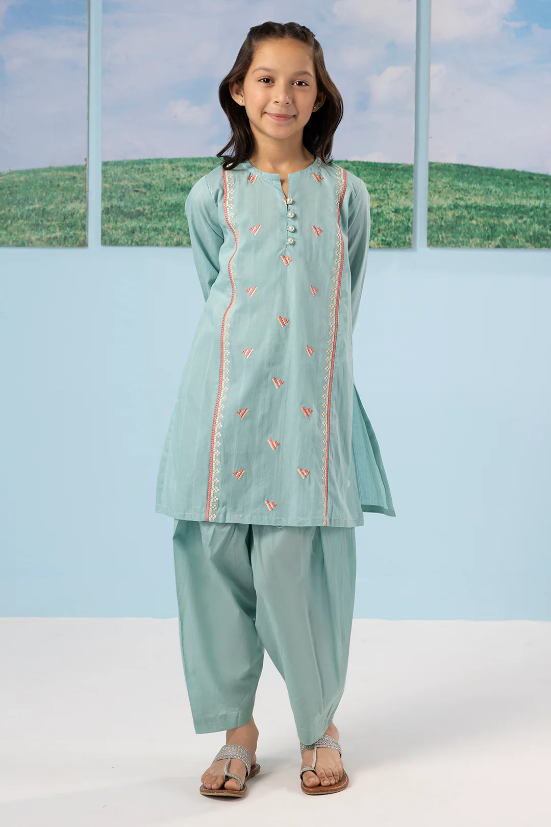 Embroidered Kurta Trouser - 2341