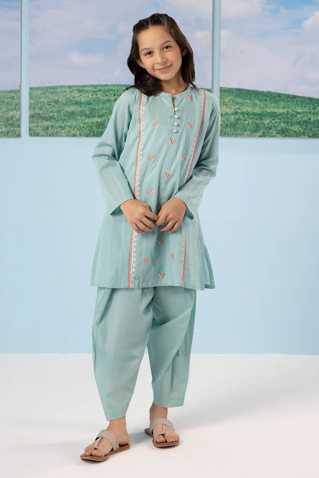 Embroidered Kurta Trouser - 2341 - Image 3