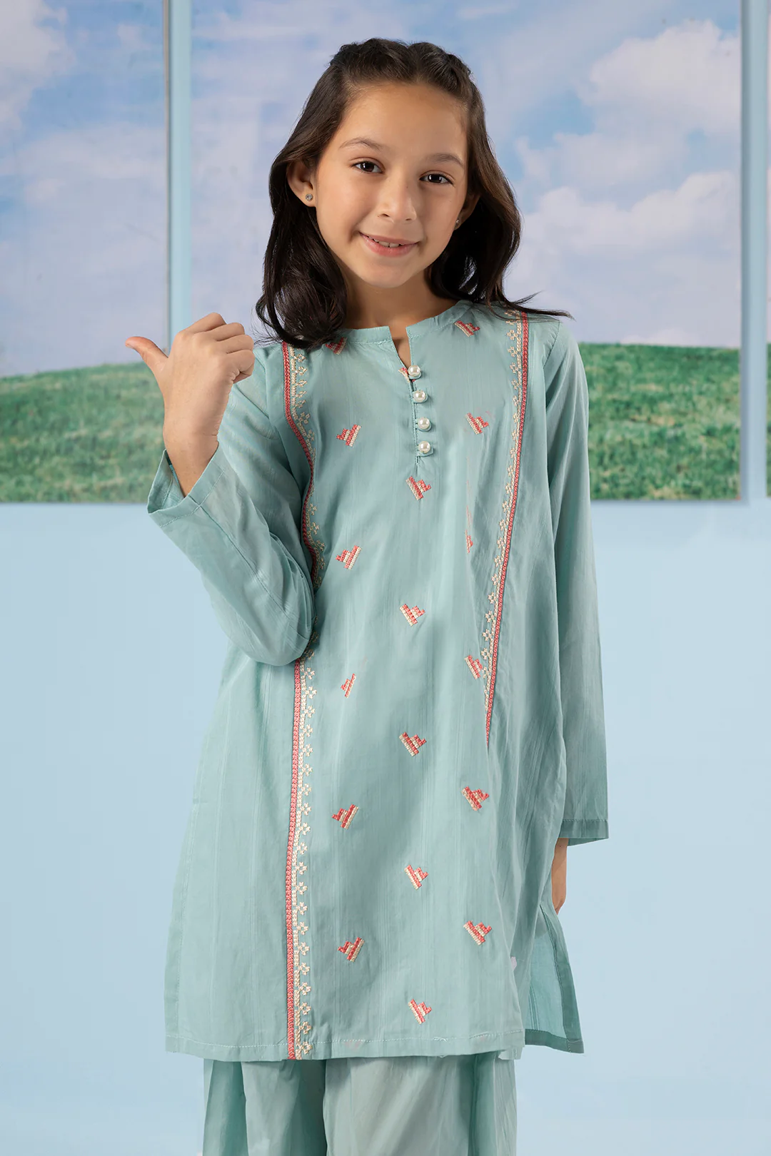 Embroidered Kurta Trouser - 2341 - Image 4