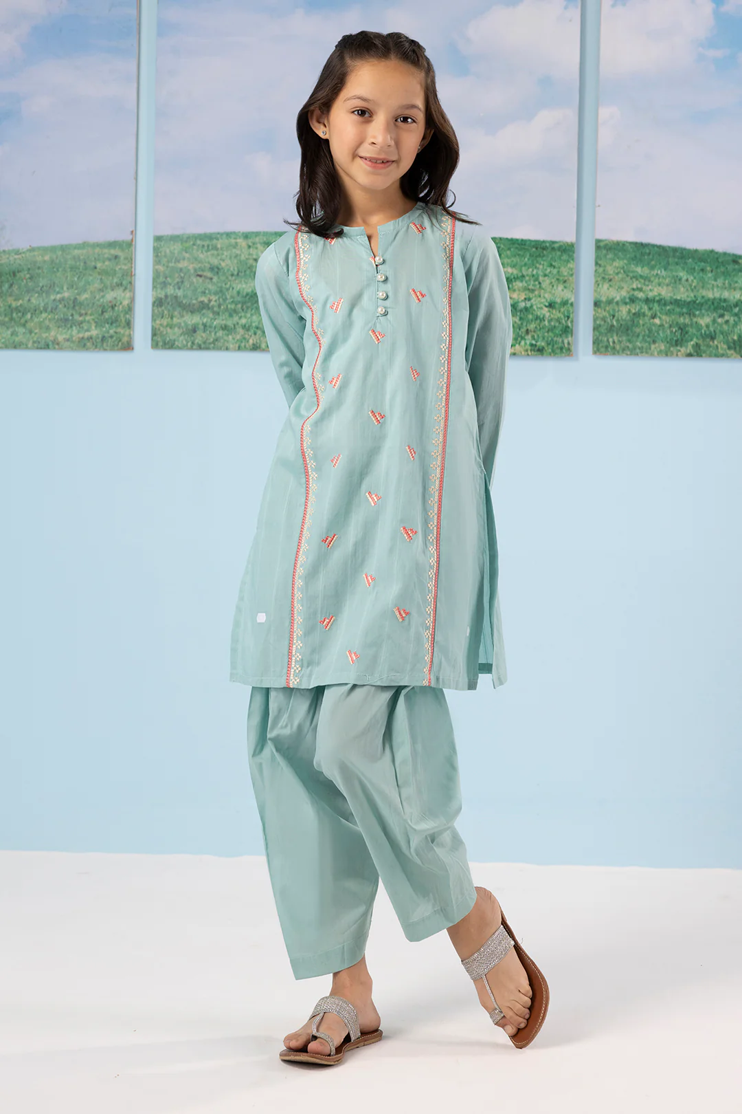 Embroidered Kurta Trouser - 2341 - Image 5