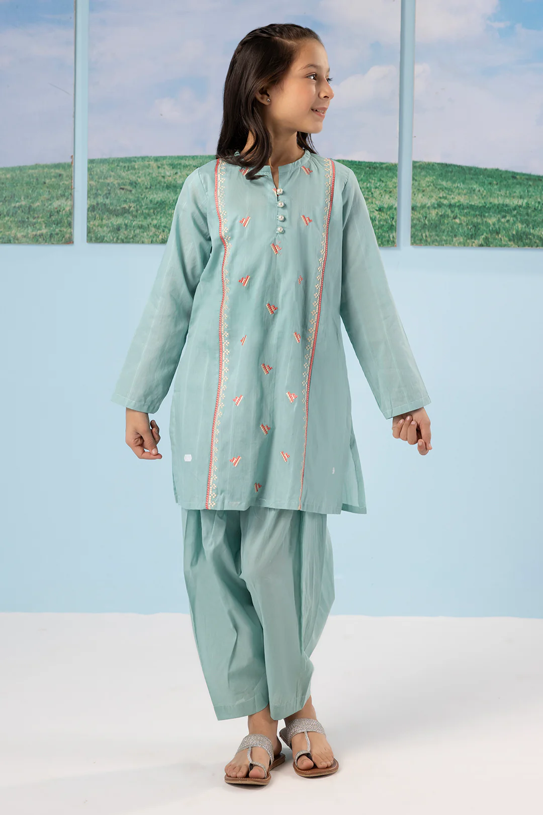 Embroidered Kurta Trouser - 2341 - Image 6