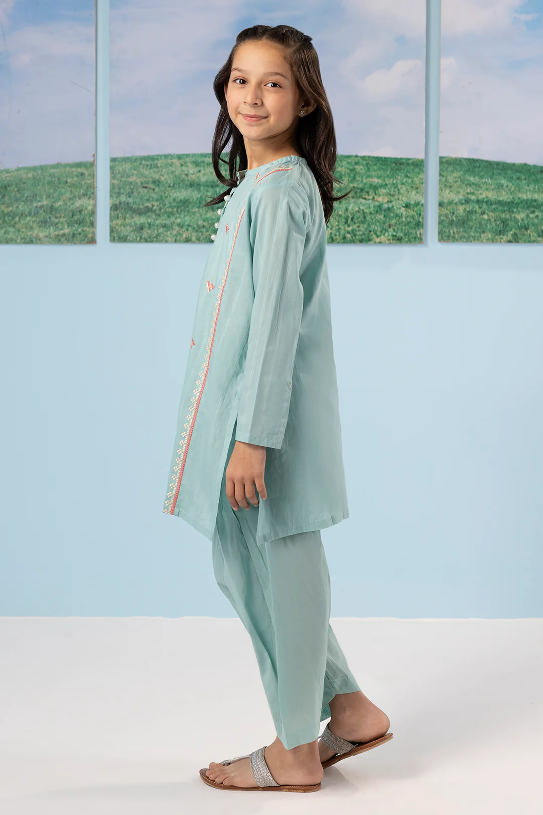 Embroidered Kurta Trouser - 2341 - Image 7