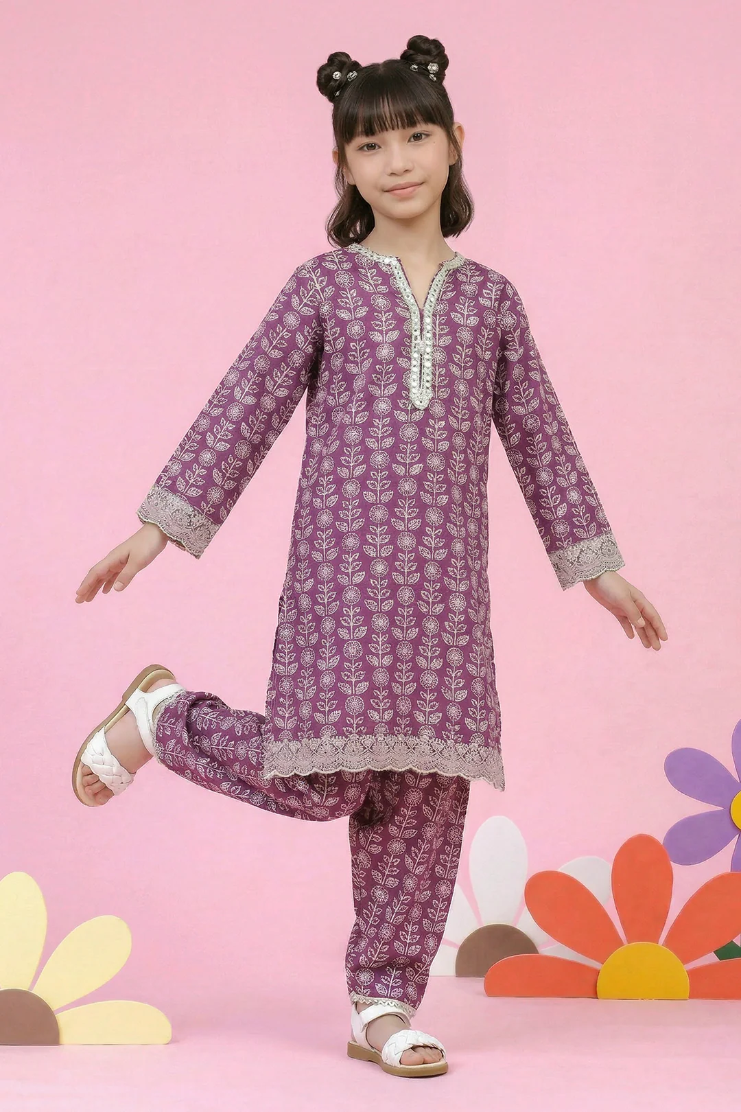 Embroidered Kurta Trouser - 2419 - Image 5