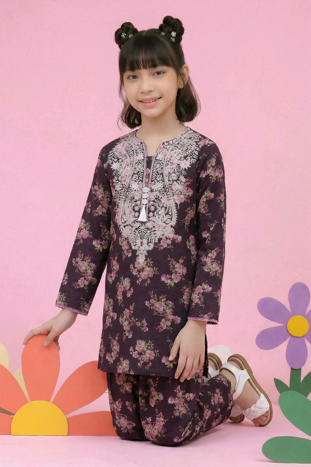 Embroidered Kurta Trouser - 2451 - Image 2