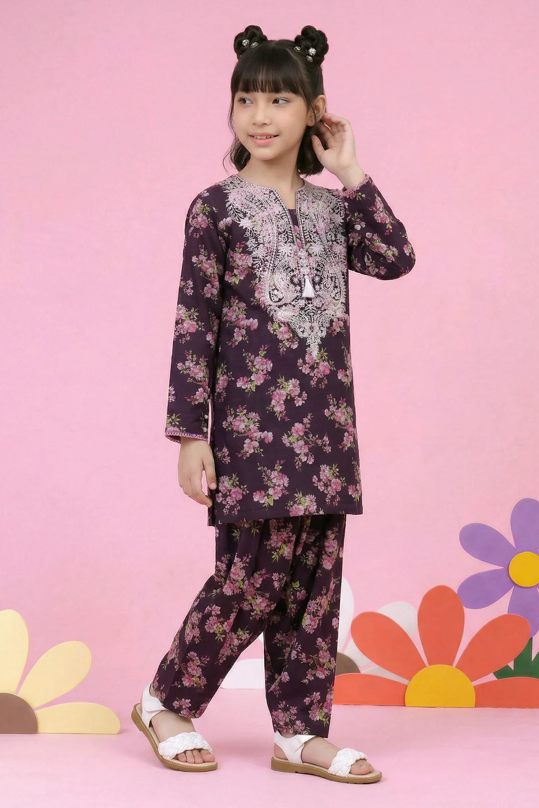 Embroidered Kurta Trouser - 2451 - Image 3