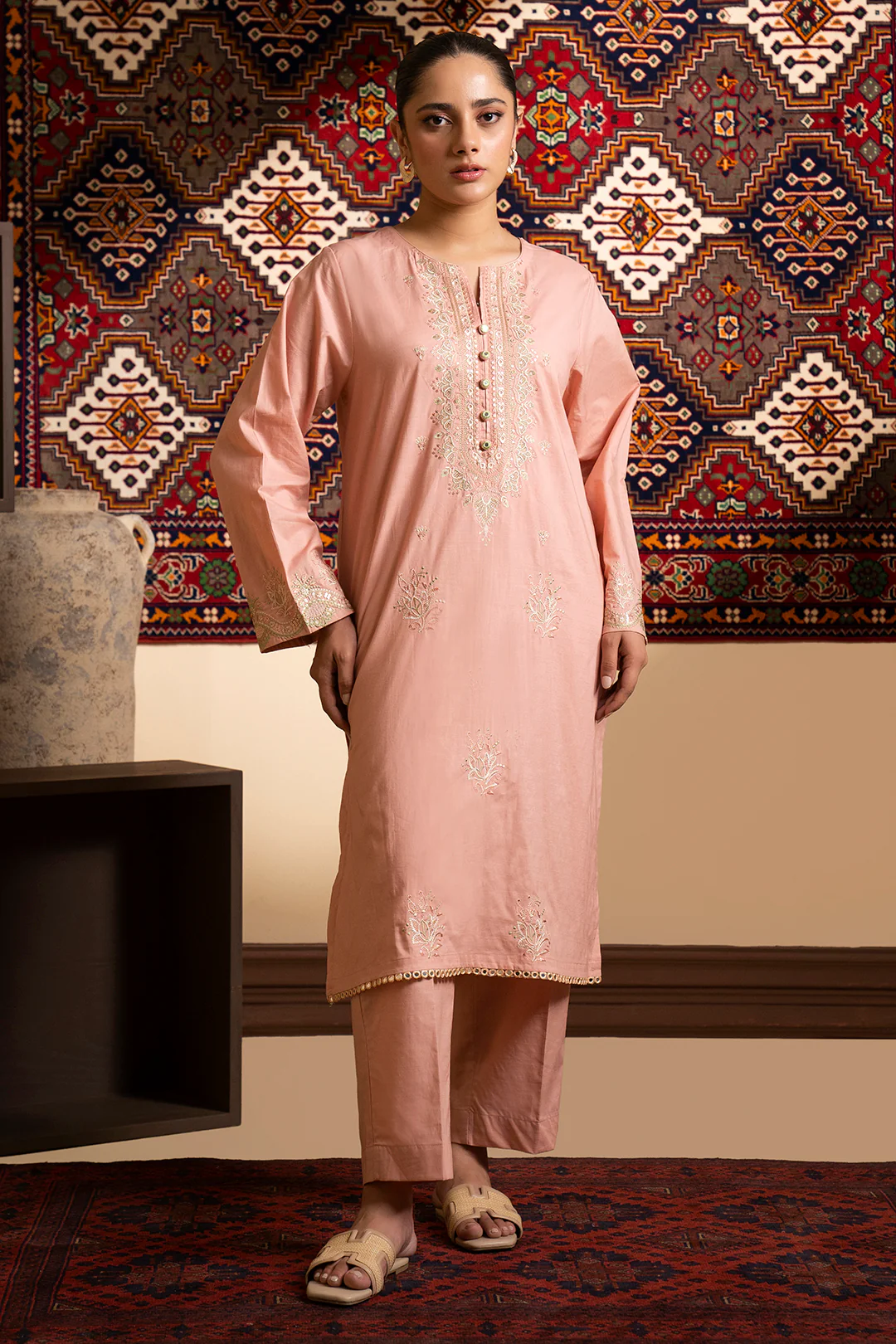 Embroidered Kurta Trouser - 3214 - Image 5