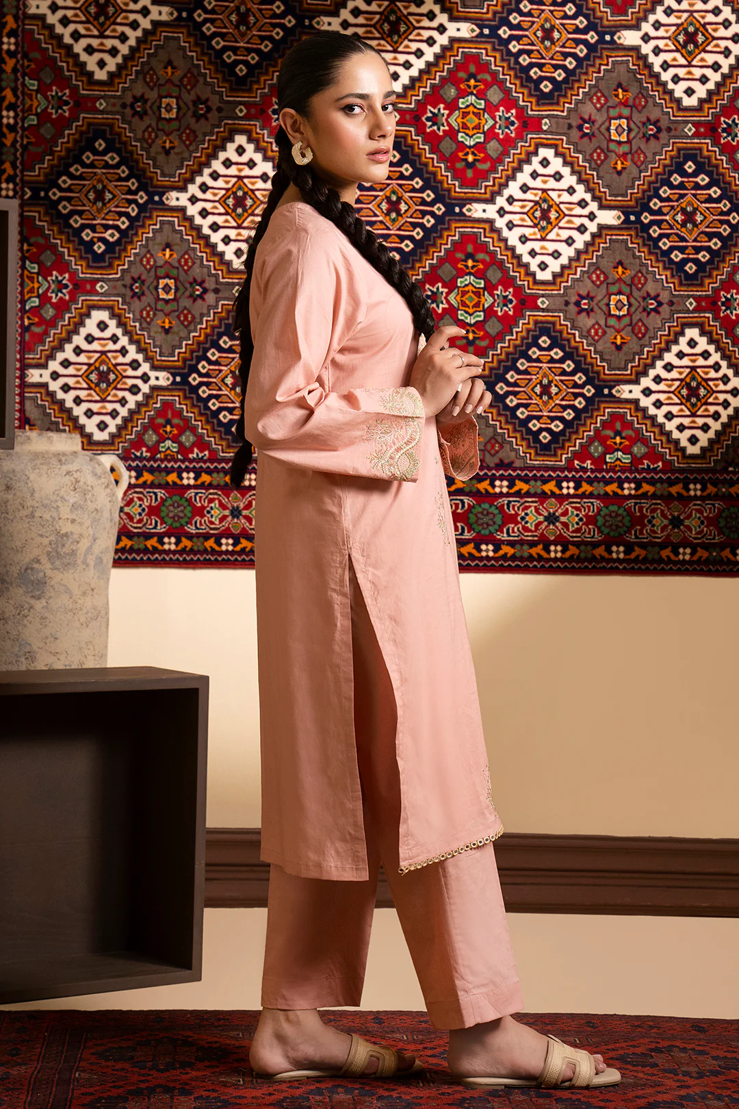 Embroidered Kurta Trouser - 3214 - Image 7