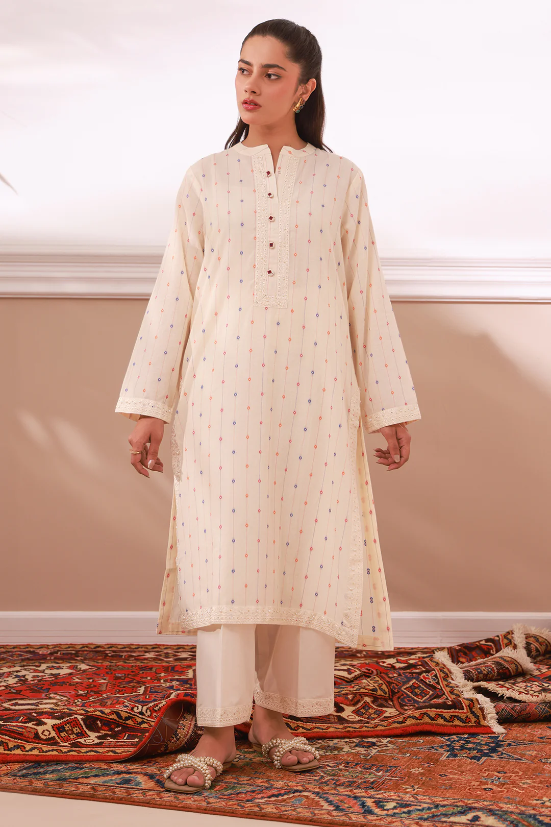Embroidered Kurta Trouser - 3323 - Image 3