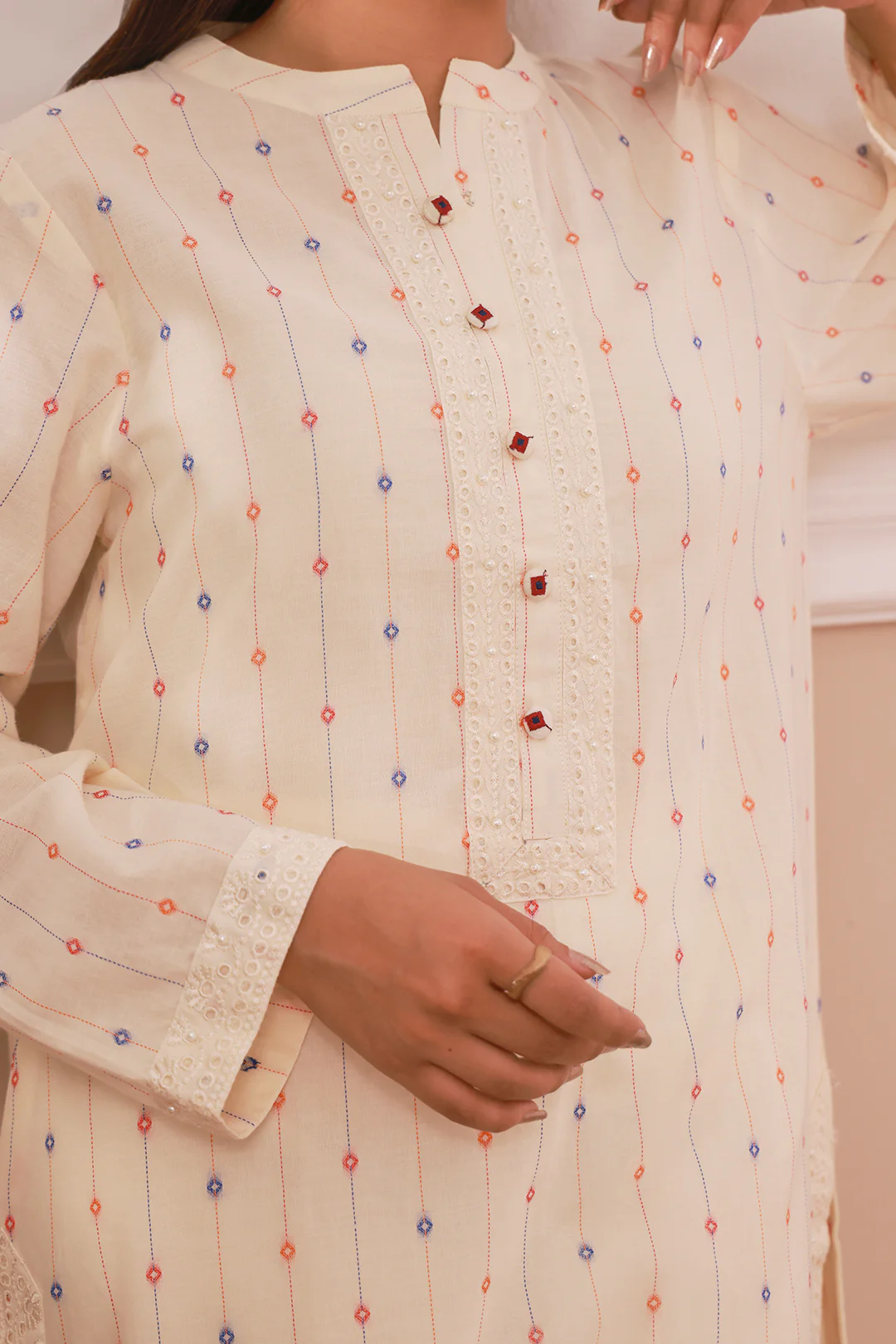 Embroidered Kurta Trouser - 3323 - Image 4