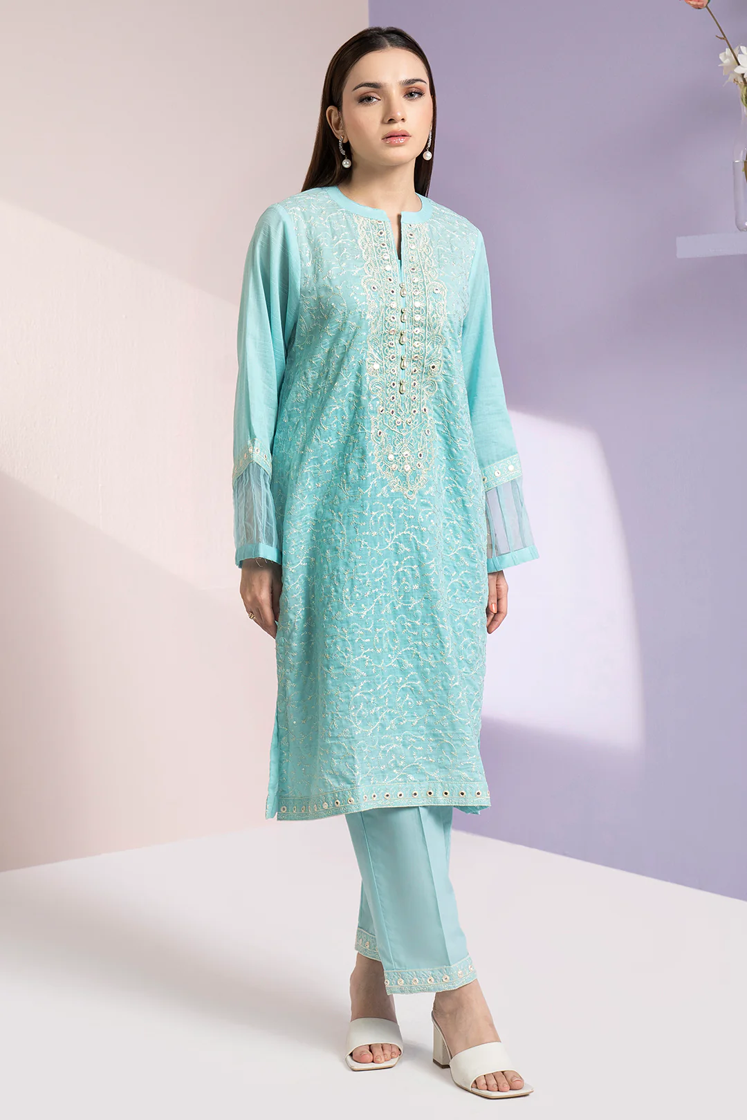 Embroidered Kurta Trouser - 3329 - Image 3