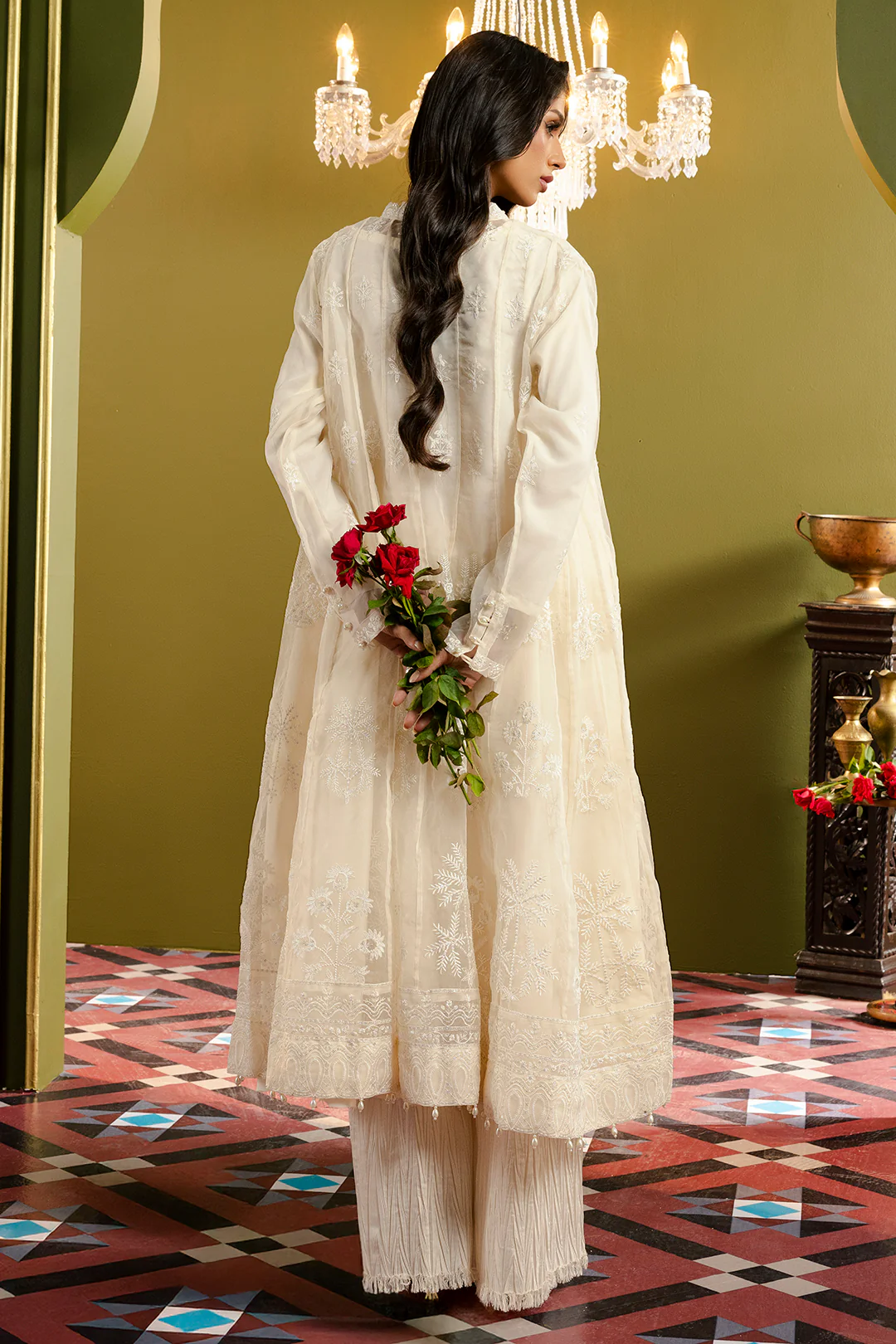 Front Open Frock With Crushed Plazo - 0711 - Image 21