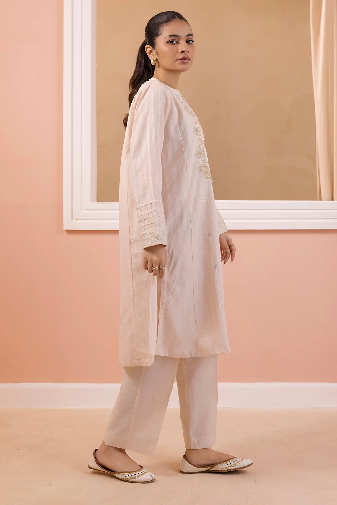 Embroidered Kurta Trouser - 0886 - Image 5