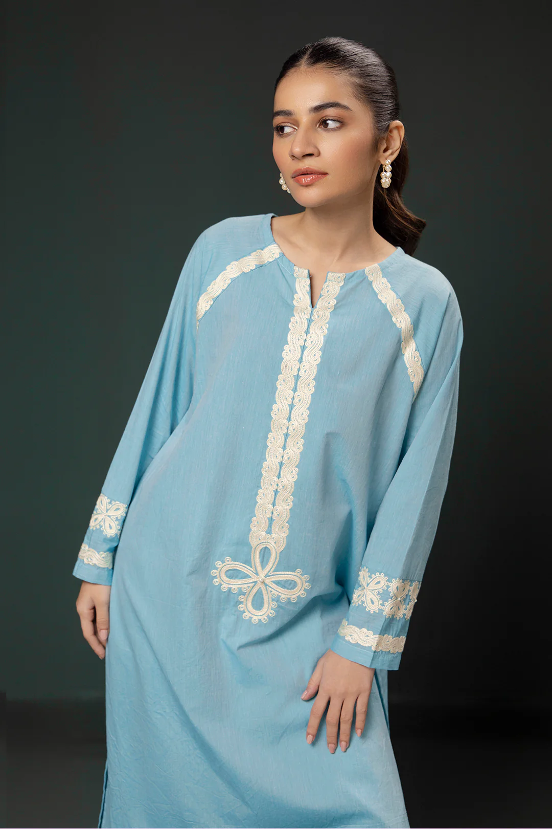 Embroidered Kurta Trouser - 0977 - Image 5