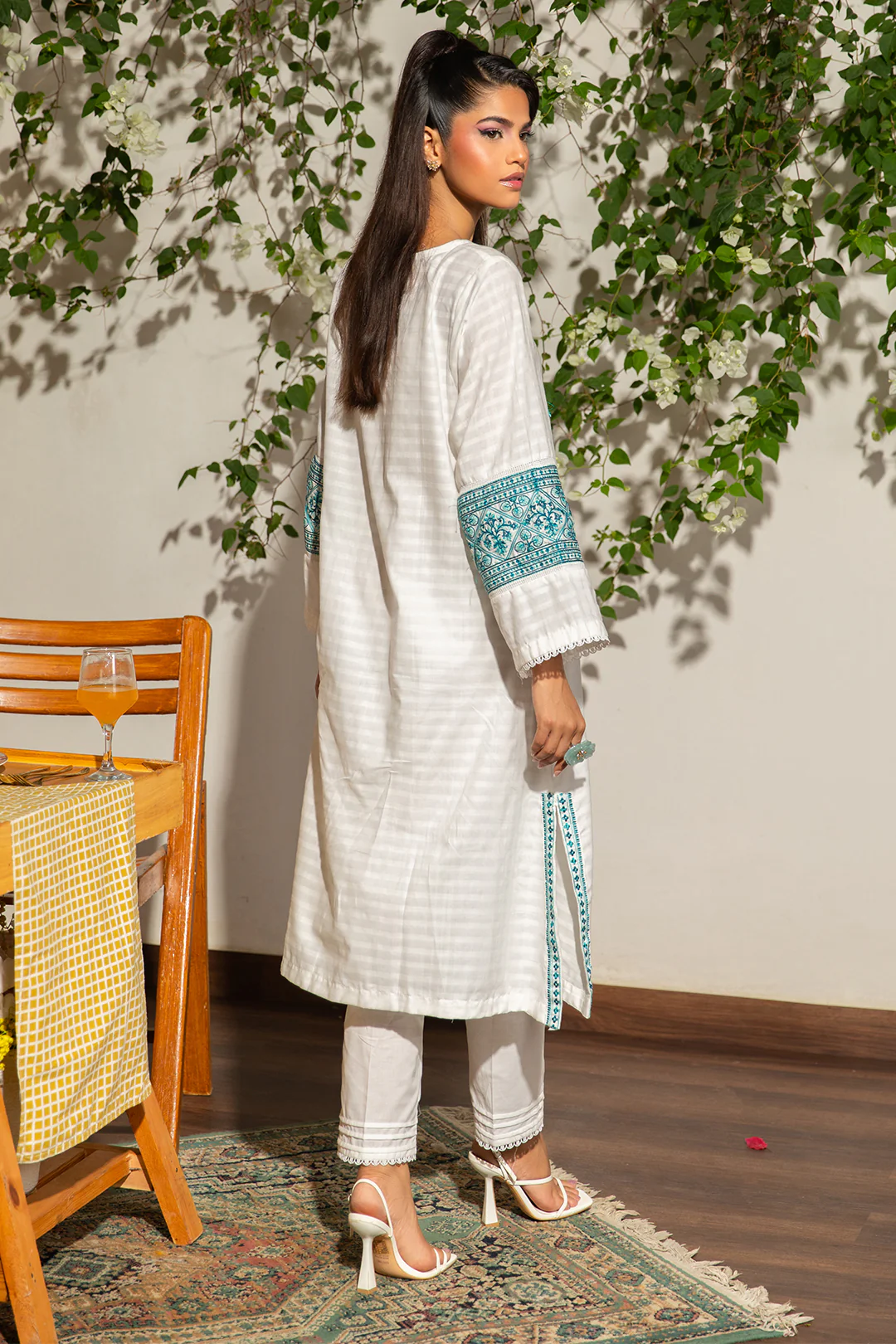 Embroidered Kurta Trouser - 1238 - Image 8