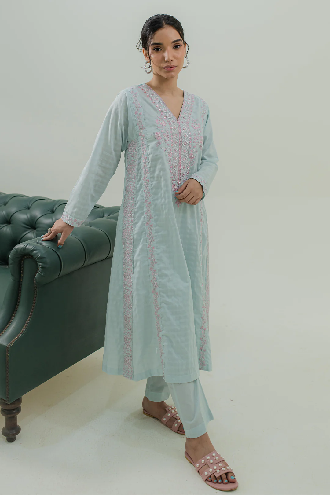 Embroidered Kurta Trouser - 1766 - Image 2