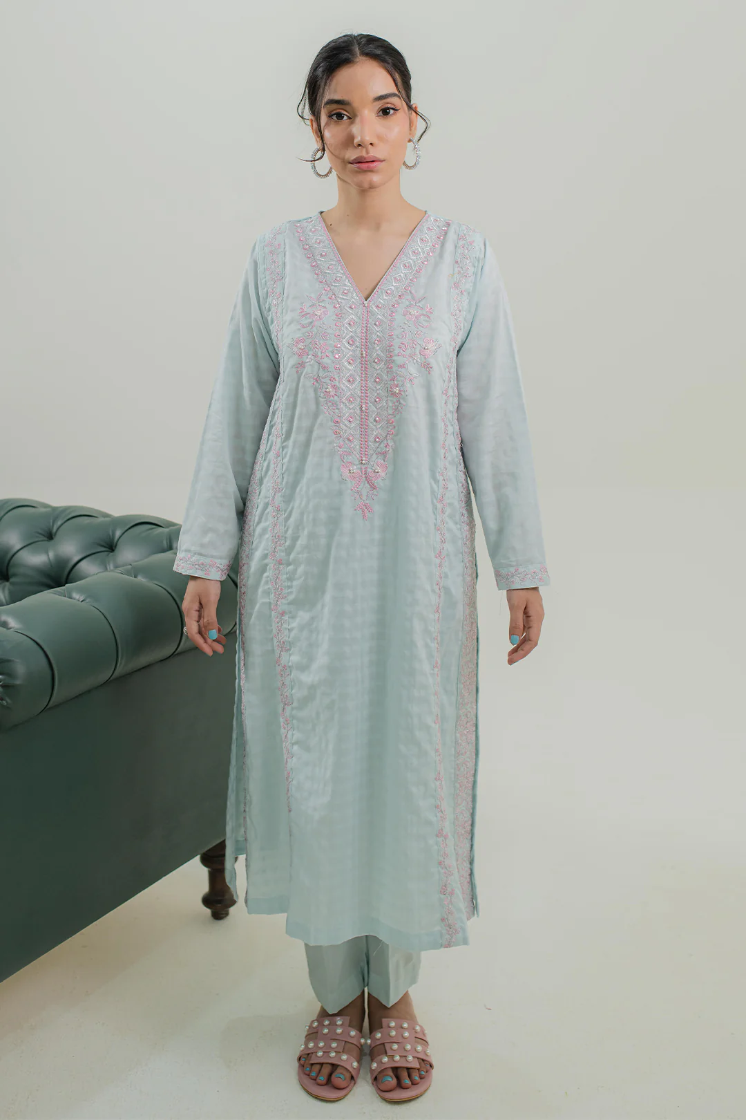 Embroidered Kurta Trouser - 1766 - Image 6