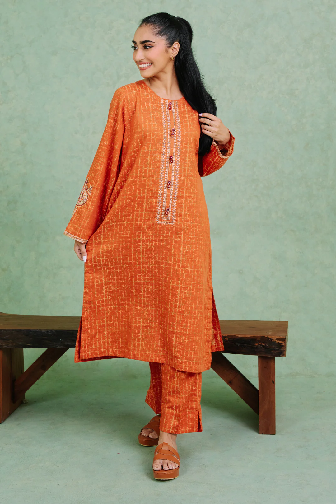 Embroidered  Kurta Trouser - 1768 - Image 2