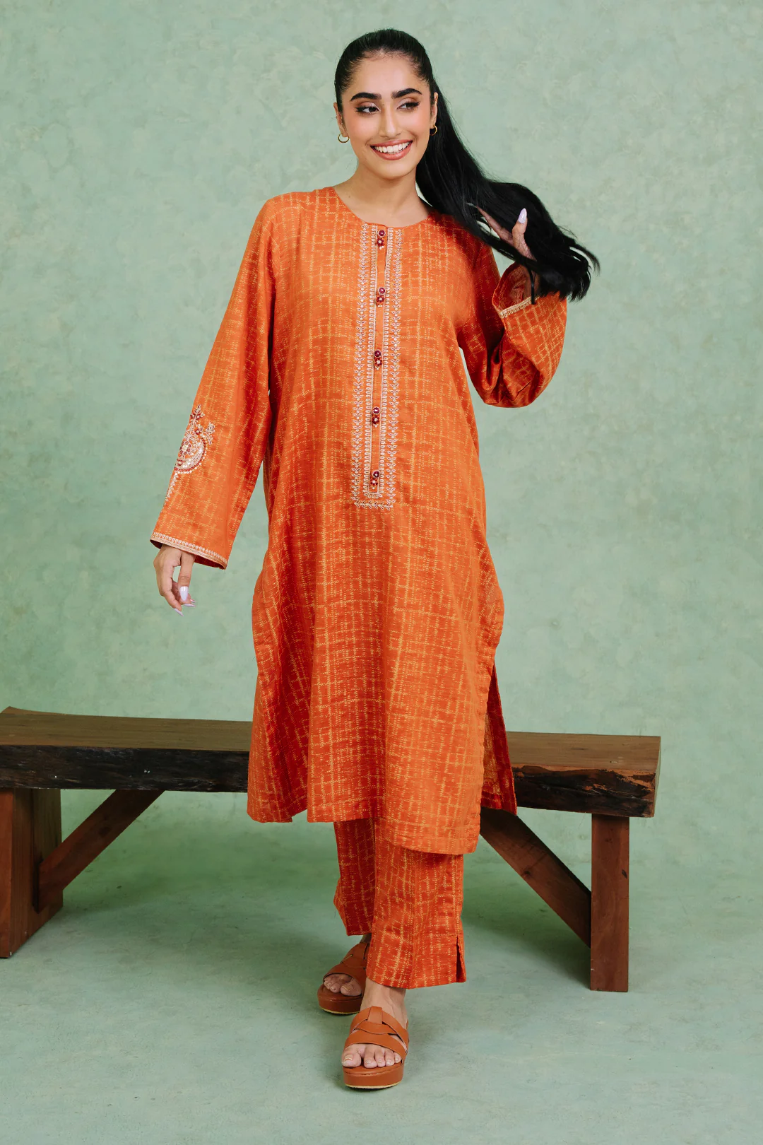Embroidered  Kurta Trouser - 1768 - Image 5