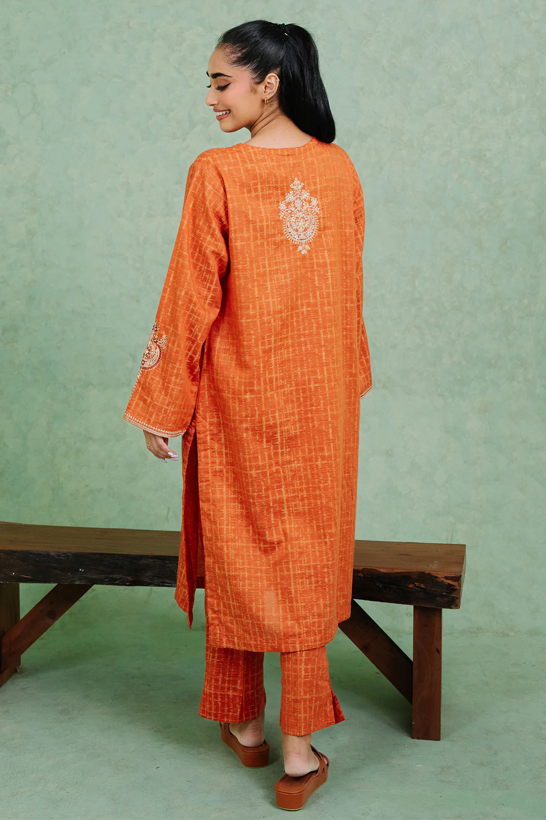Embroidered  Kurta Trouser - 1768 - Image 6