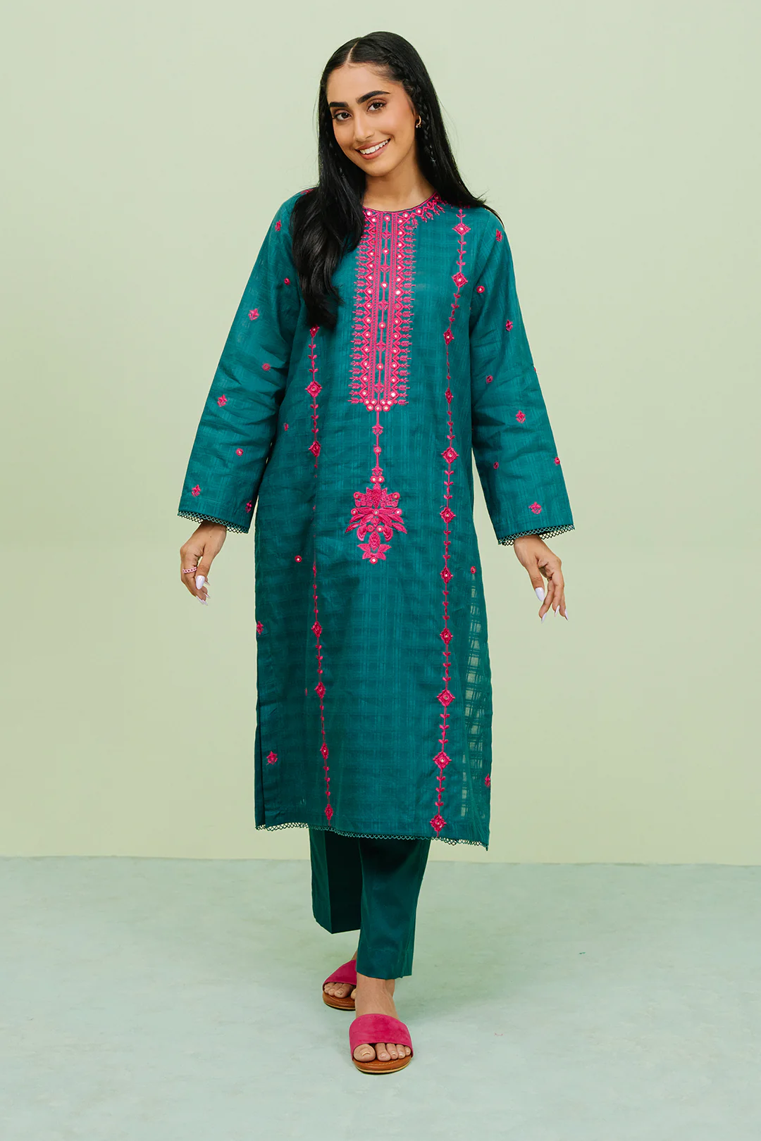 Embroidered  Kurta Trouser - 1771 - Image 2
