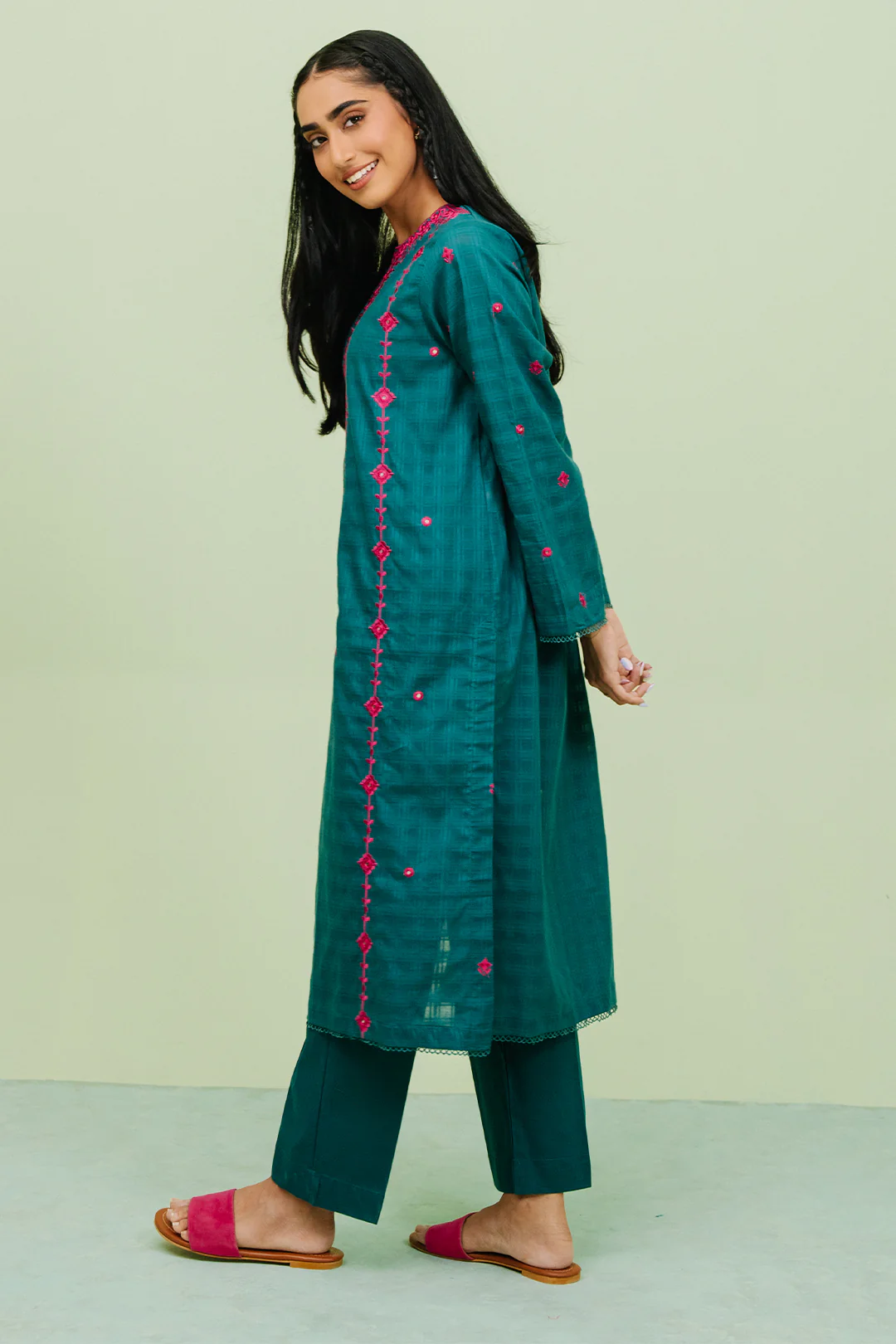 Embroidered  Kurta Trouser - 1771 - Image 5