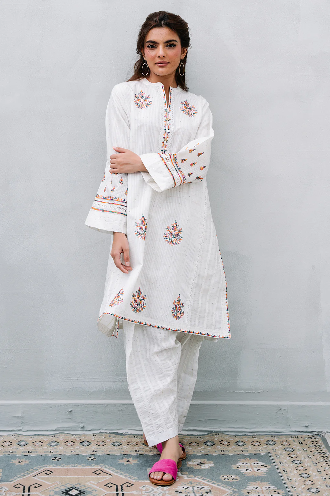 Embroidered Kurta Trouser - 1981 - Image 3