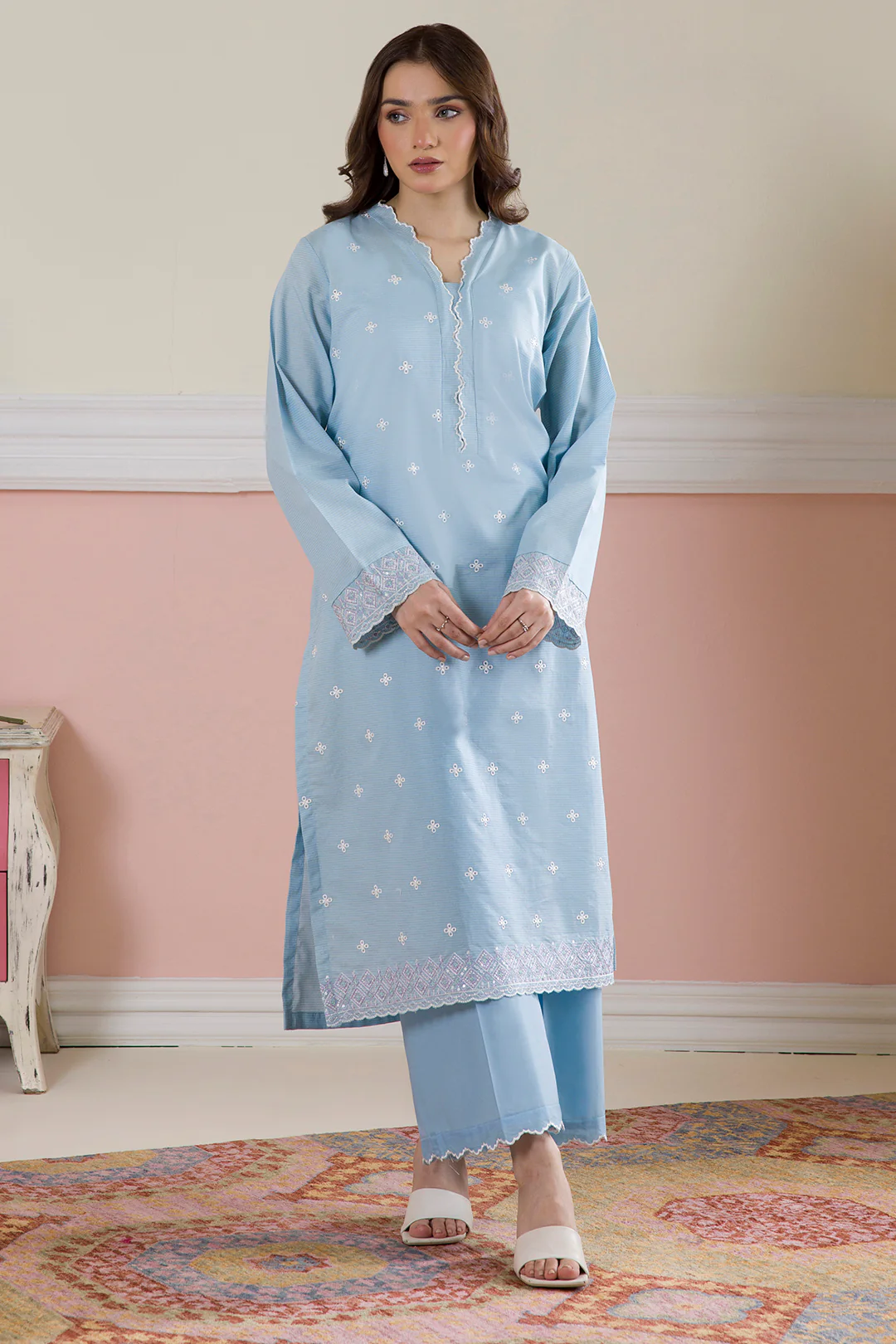 Embroidered Kurta Trouser - 1485 - Image 5