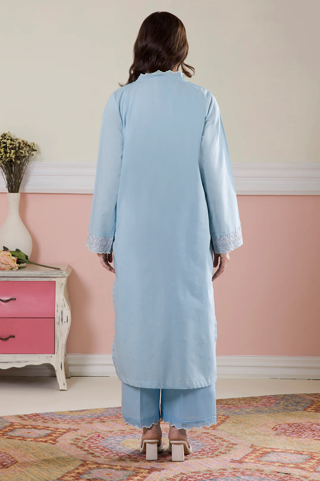 Embroidered Kurta Trouser - 1485 - Image 9