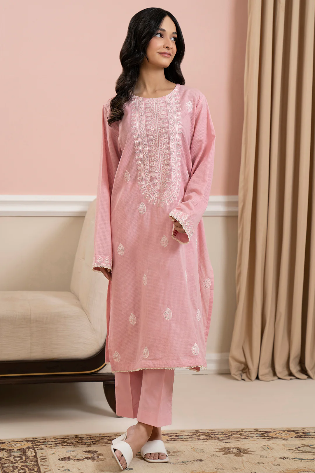 Embroidered Kurta Trouser - 1571