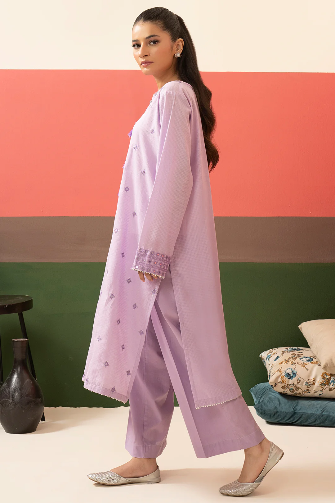 Embroidered Kurta Trouser - 1613 - Image 7
