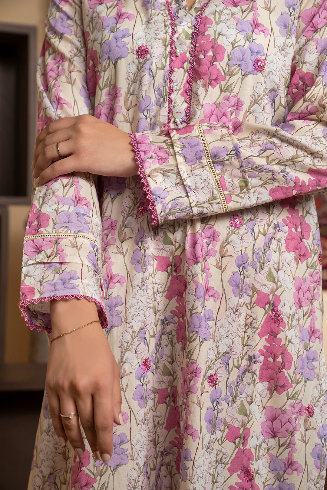 Embroidered Kurta Trouser - 1691 - Image 10
