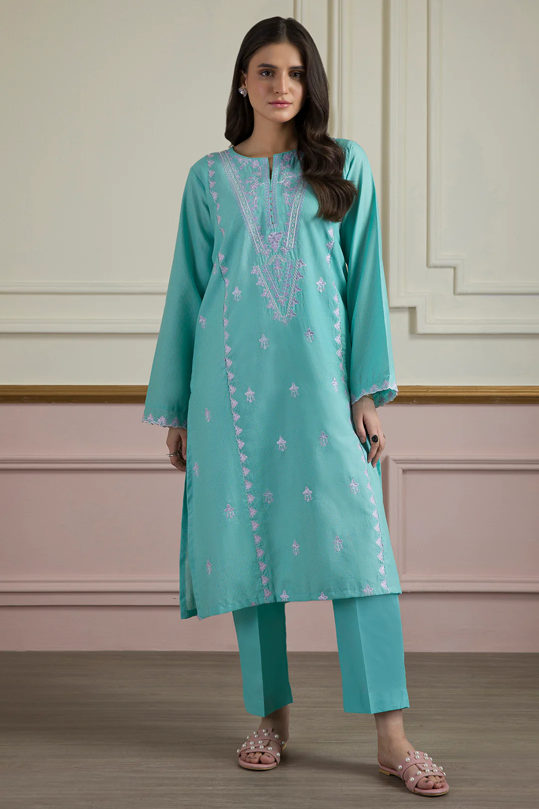 Embroidered Kurta Trouser - 1696 - Image 3