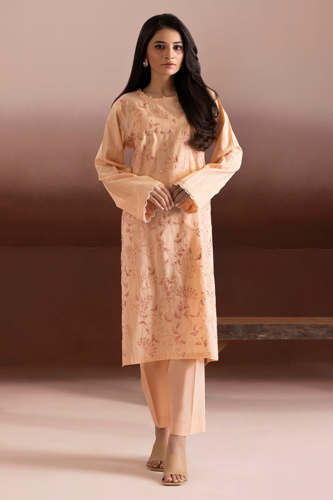 Embroidered Kurta Trouser - 2049 - Image 3