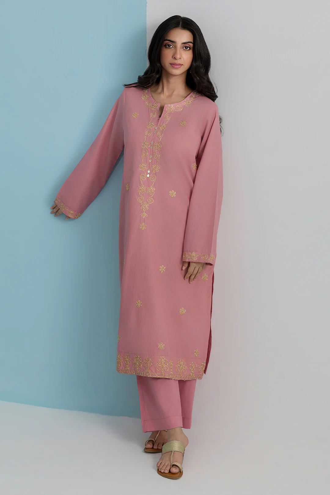 Embroidered Kurta Trouser - 2099 - Image 3