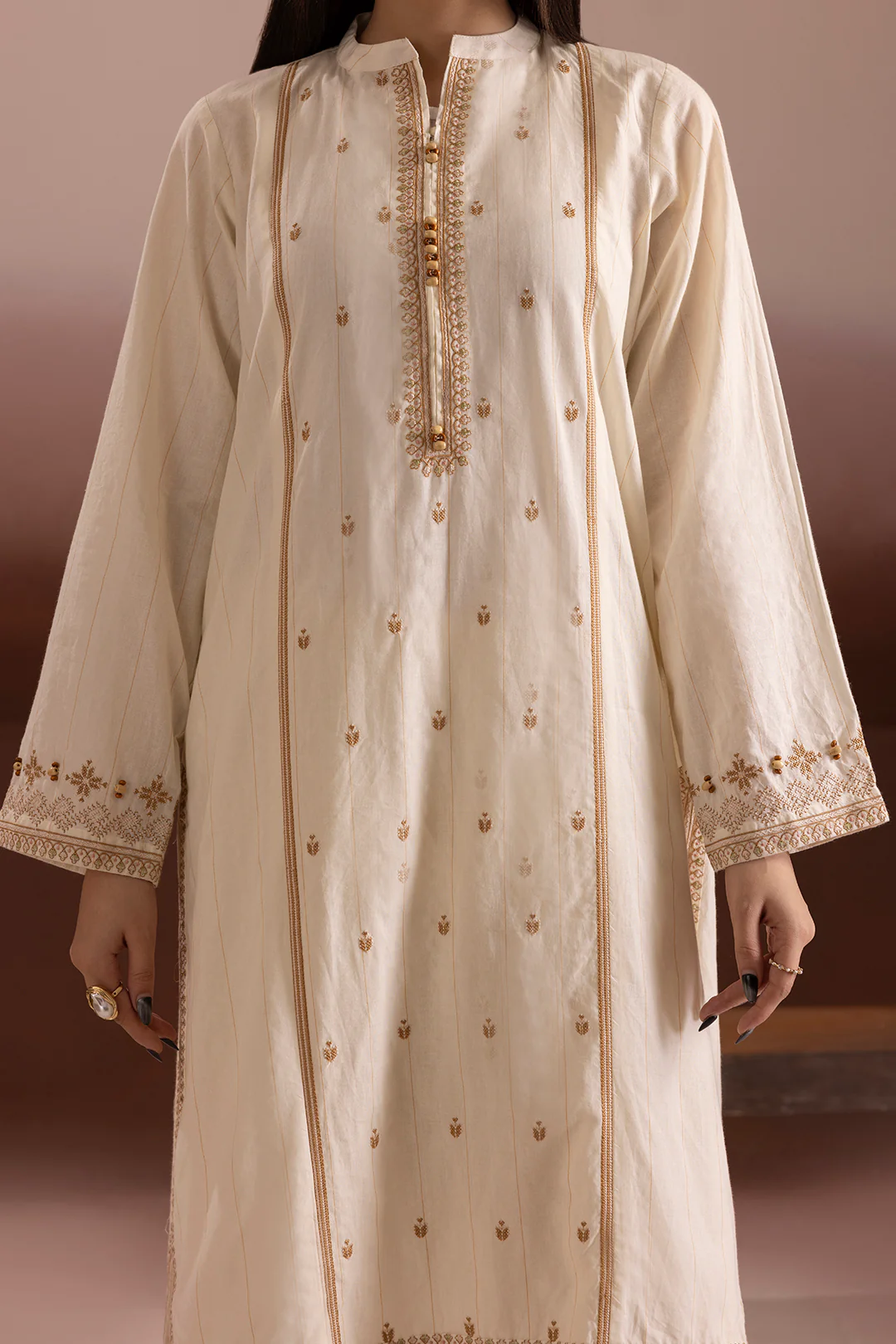 Embroidered Kurta Trouser - 2539 - Image 9