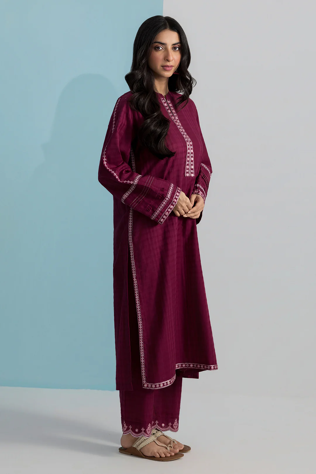 Embroidered Kurta Trouser - 2559 - Image 10