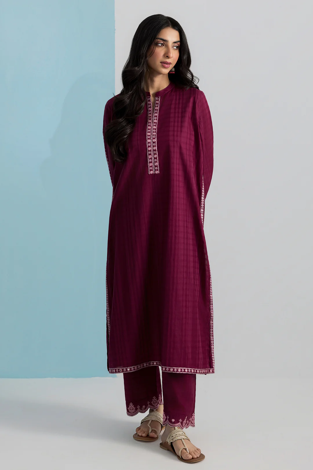 Embroidered Kurta Trouser - 2559 - Image 3