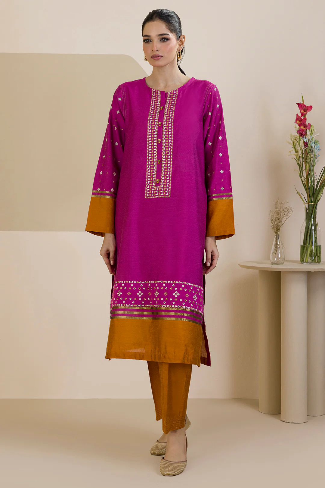 Embroidered Kurta Trouser - 2561 - Image 3
