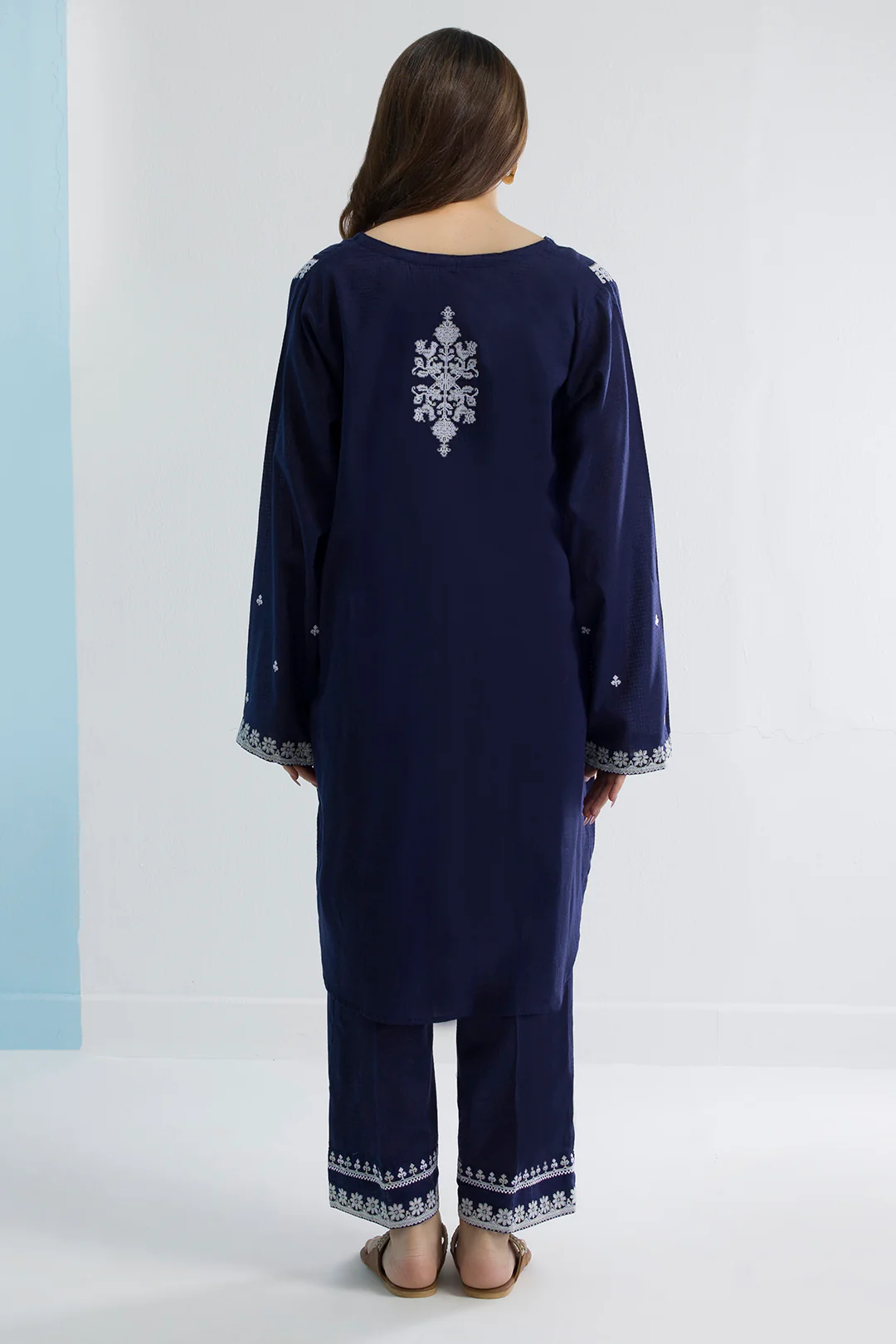 Embroidered Kurta Trouser - 2562 - Image 10