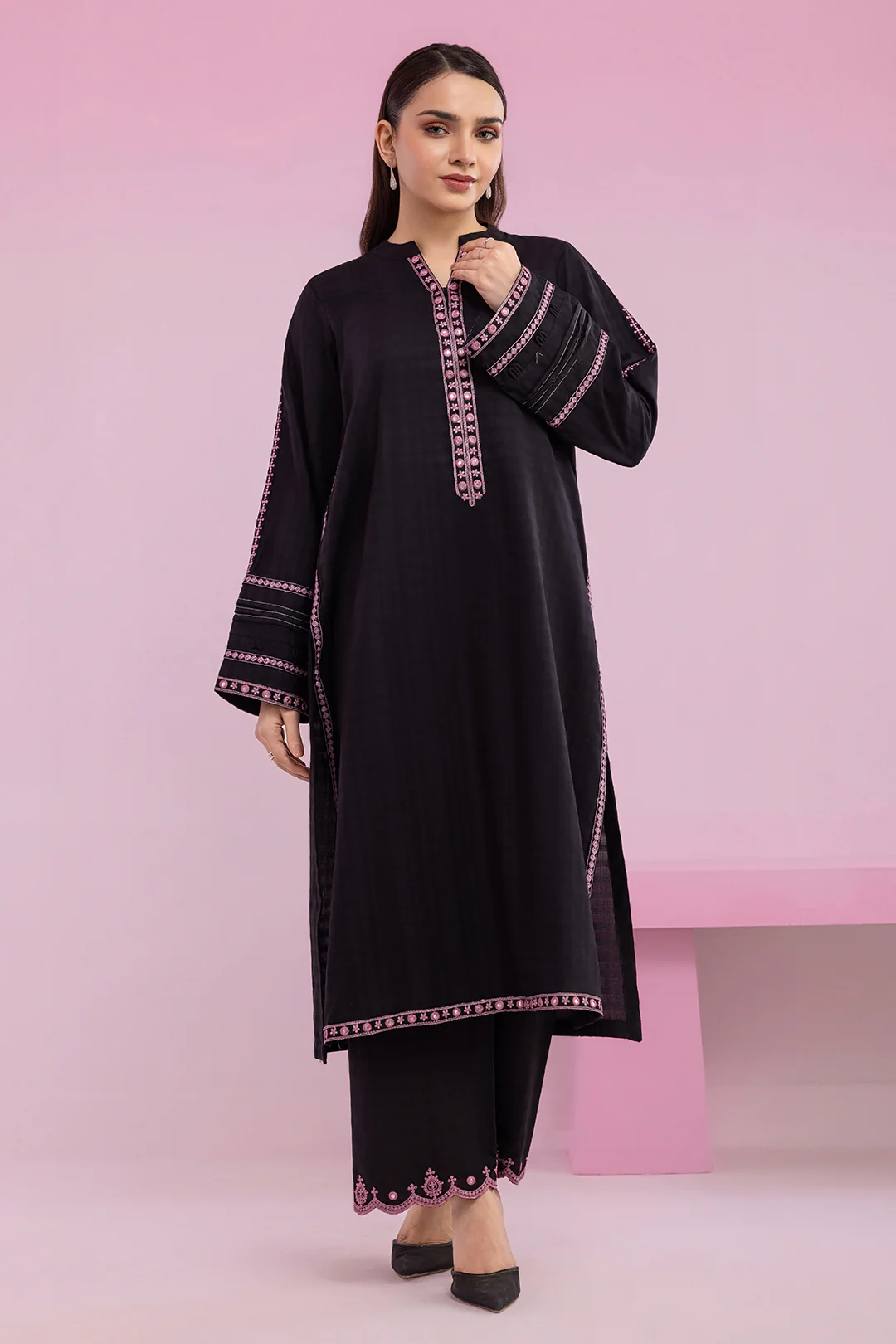 Embroidered Kurta Trouser - 2563 - Image 10