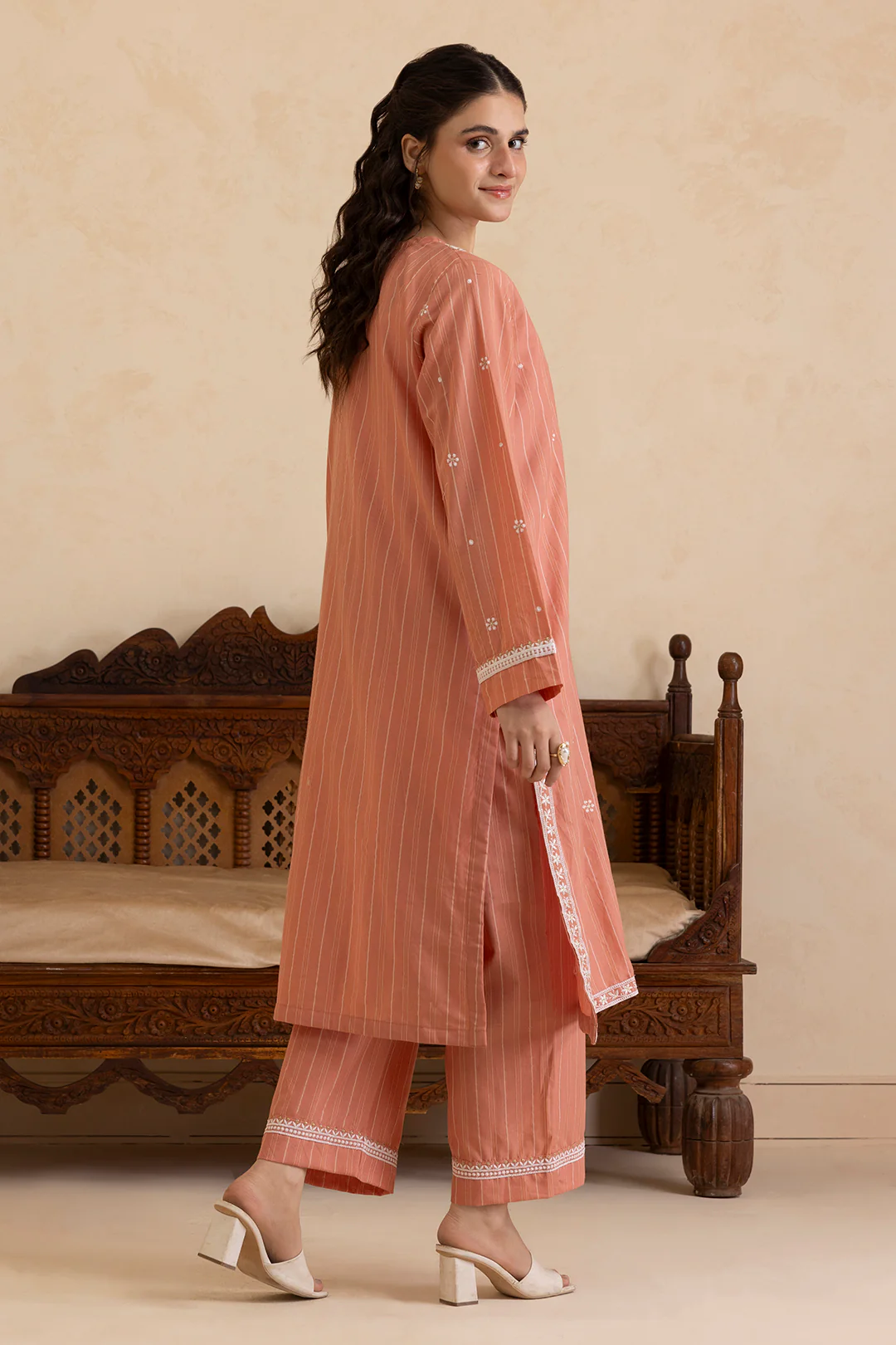 Embroidered Kurta Trouser - 2568 - Image 10