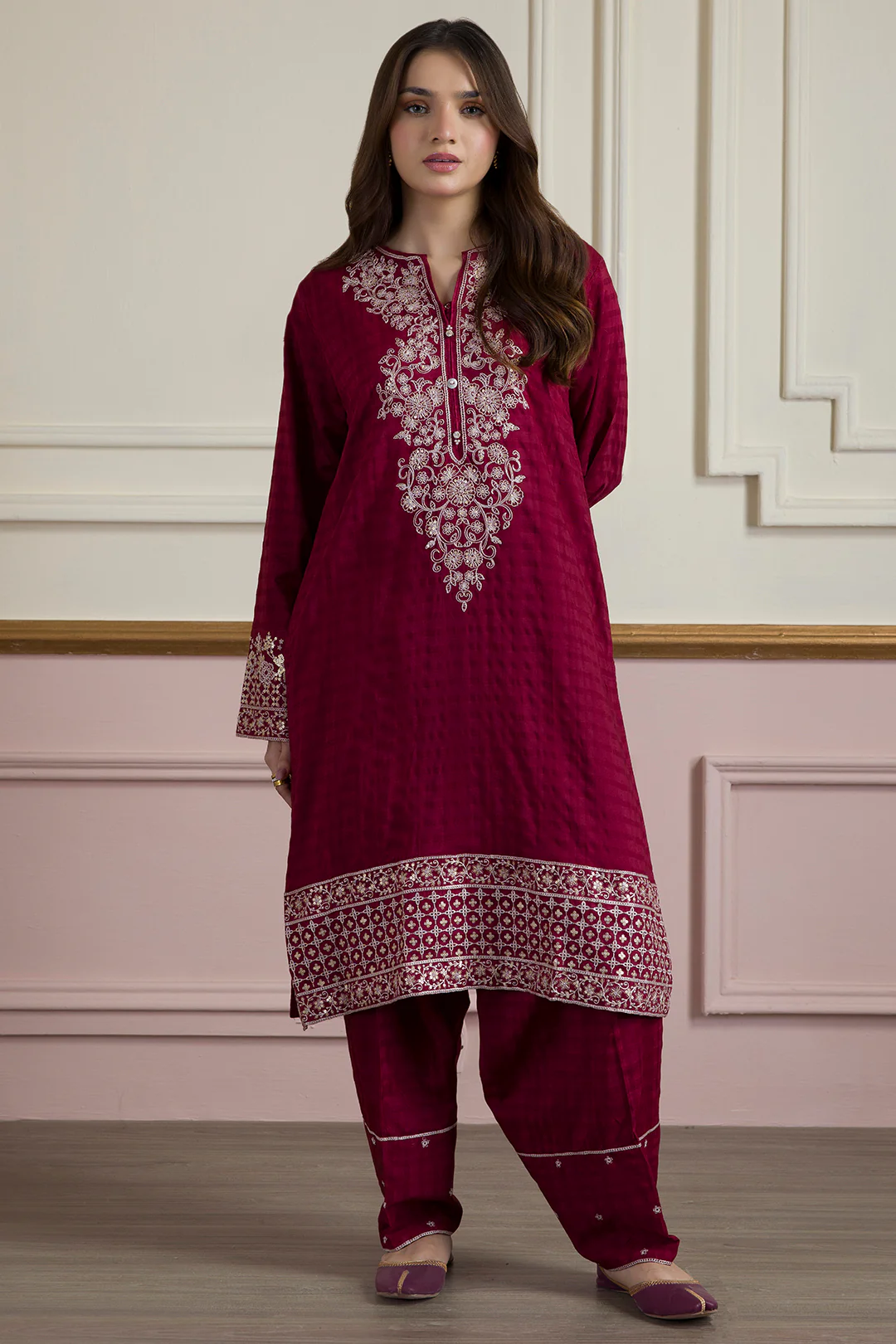 Embroidered Kurta Trouser - 2570 - Image 4