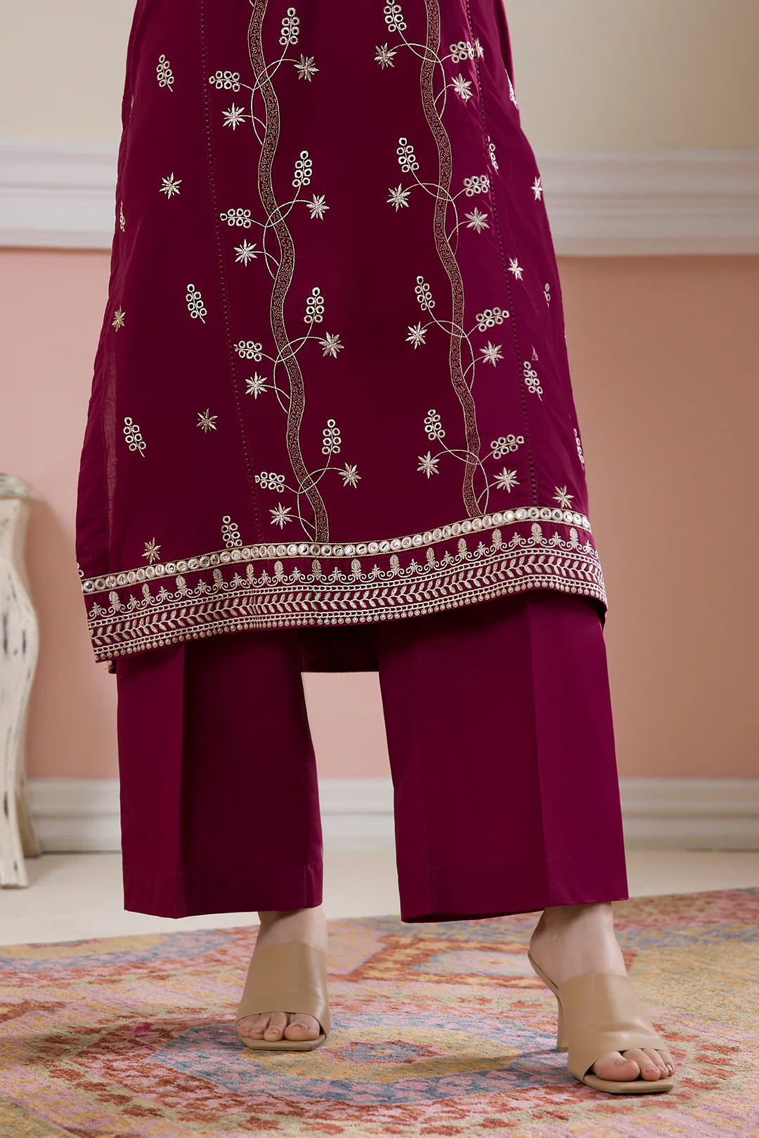 Embroidered Kurta Trouser - 2603 - Image 7